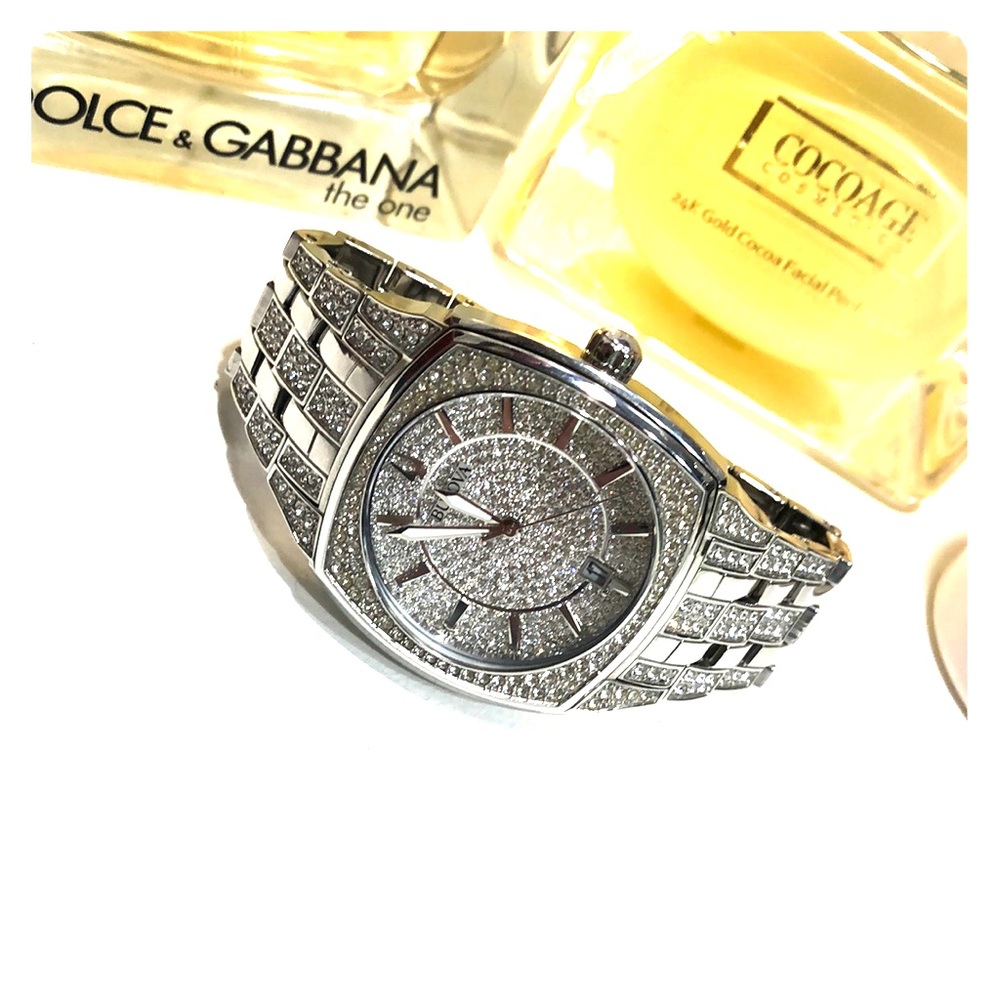 Bulova phantom stainless steel Swarovski encrusted